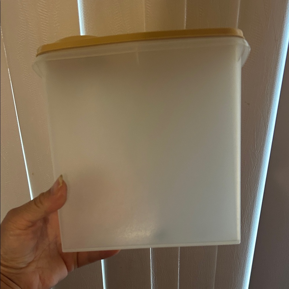 Vtg Tupperware Cereal Keeper #469 w/Tan Flip-Pour Lid #470/471 – Sheer Container